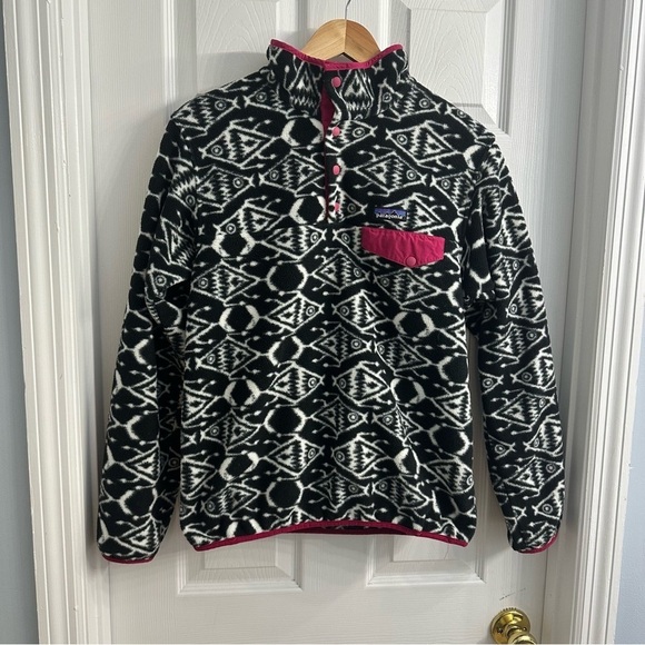 Patagonia Synchilla Sweatshirt Snap Neck Patterned Aztec Women’s Size Small - Picture 3 of 10